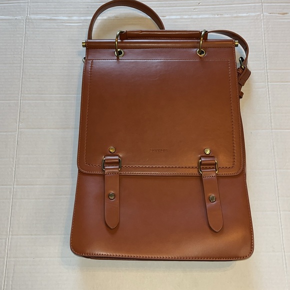brown fake leather backpack Vegan Mini This authentic Vera Bradley handbags Kallis Brown College Leather Backpack